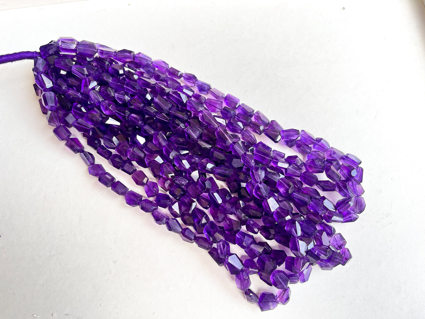 Natural Purple Amethyst faceted Tumble Shape Clear Quality Beads