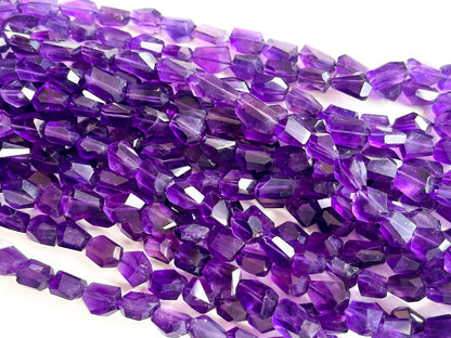 Natural Purple Amethyst faceted Tumble Shape Clear Quality Beads