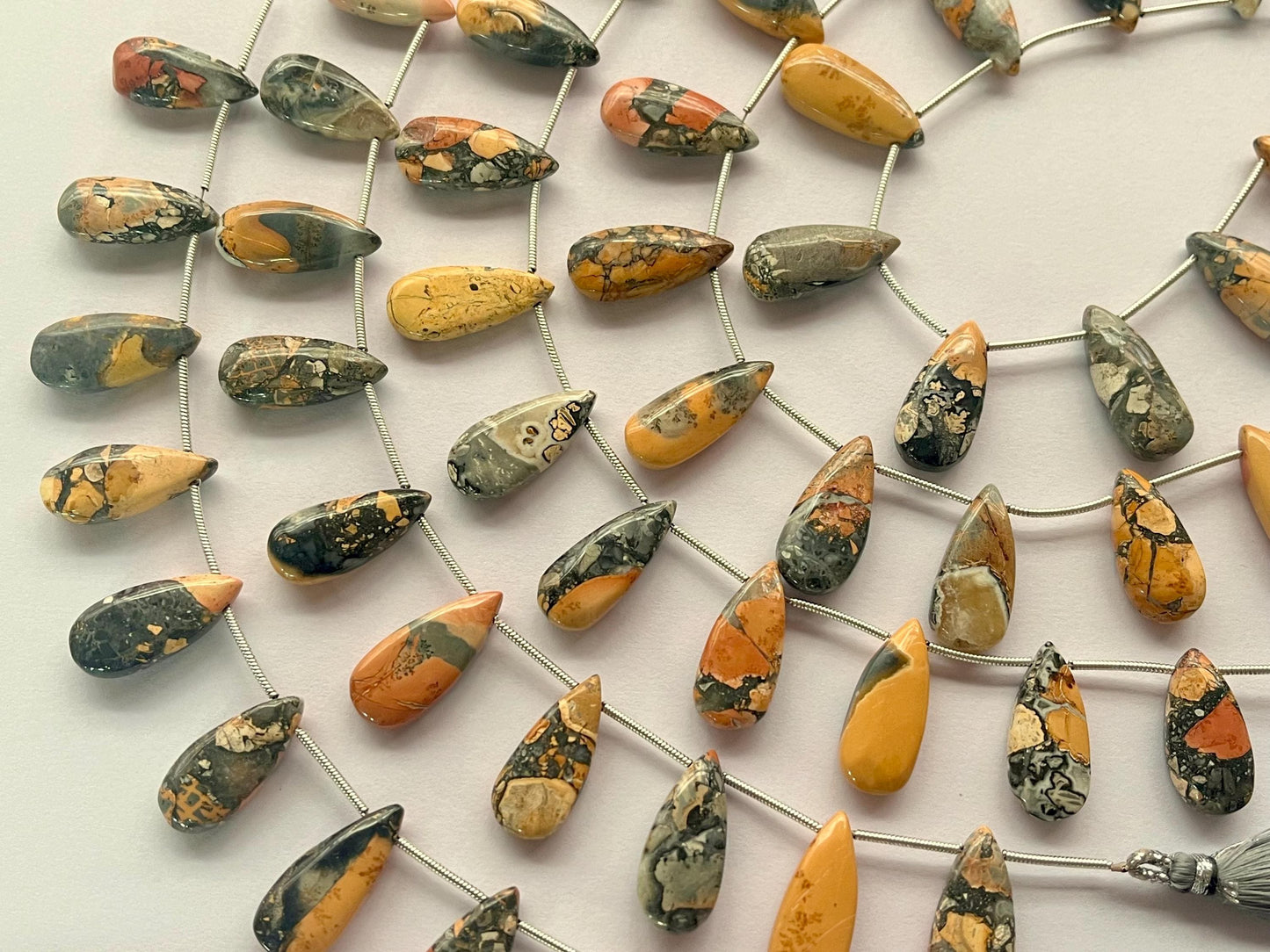 Natural Maligano Jasper Gemstone Smooth Pear Shape Briolette