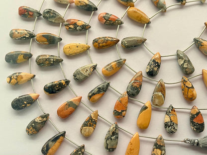 Natural Maligano Jasper Gemstone Smooth Pear Shape Briolette