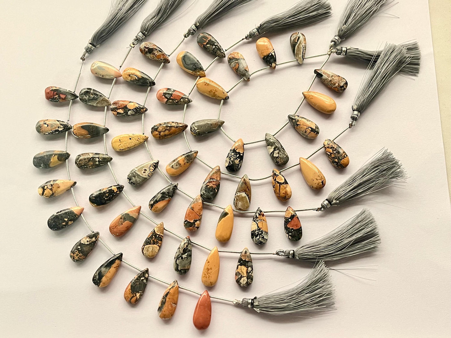 Natural Maligano Jasper Gemstone Smooth Pear Shape Briolette