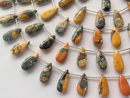 Natural Maligano Jasper Gemstone Smooth Pear Shape Briolette