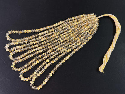 Natural Crystal with Gold Foil Inlay Faceted Rondelle Shape Beads