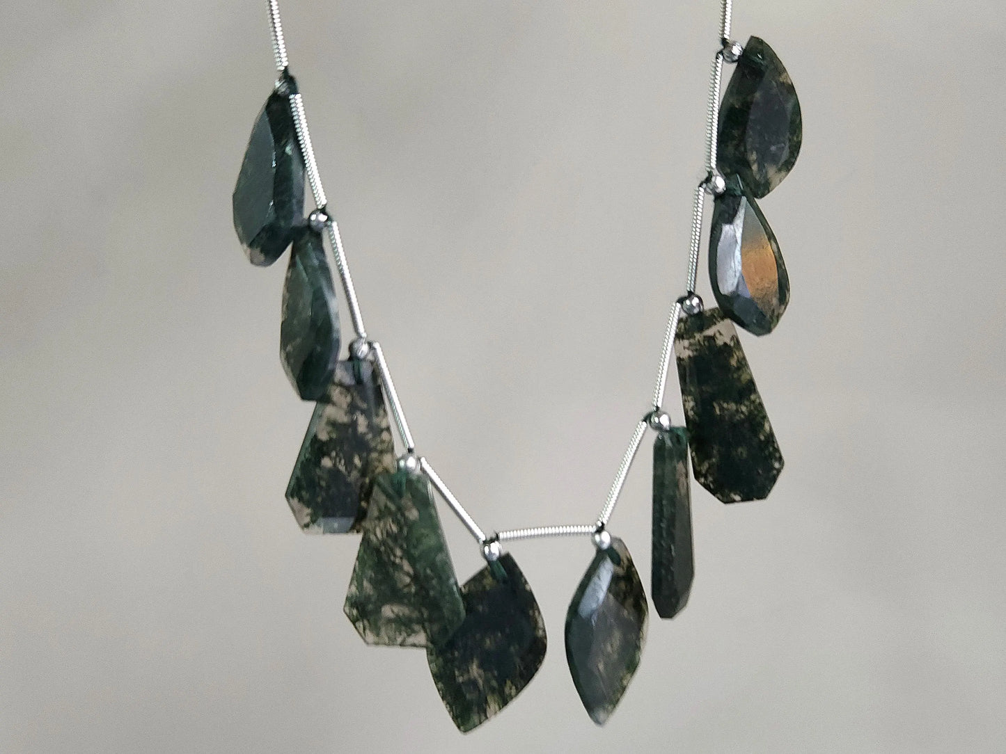 Natural Green Moss Agate Gemstone Fancy Crown Cut Pairs