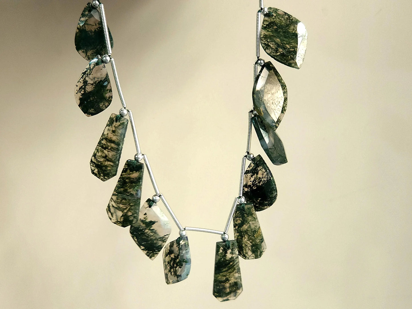 Natural Green Moss Agate Gemstone Fancy Crown Cut Pairs