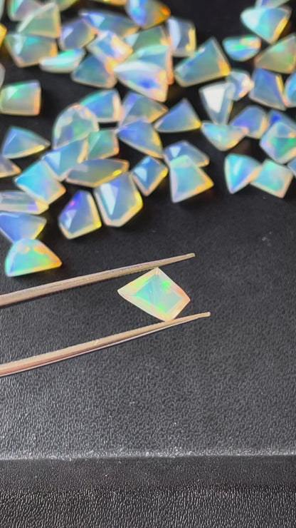 Natural Ethiopian Opal Uneven Shape Faceted Loose Gemstone for Jewelry Making