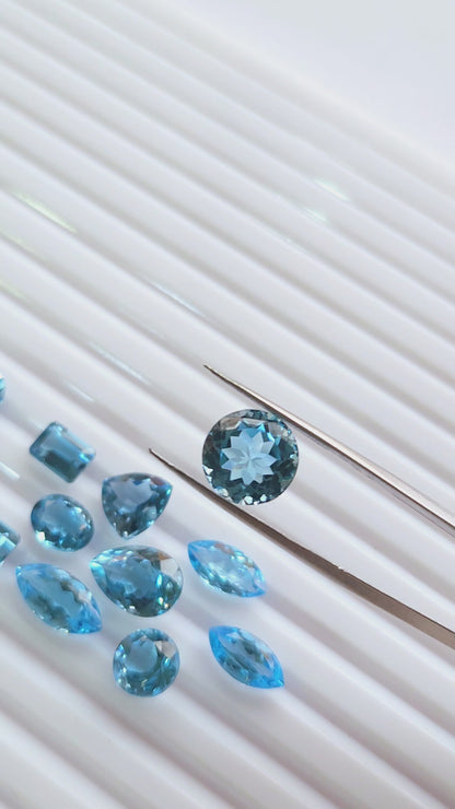 Natural Swiss Blue Topaz Loose cut stone