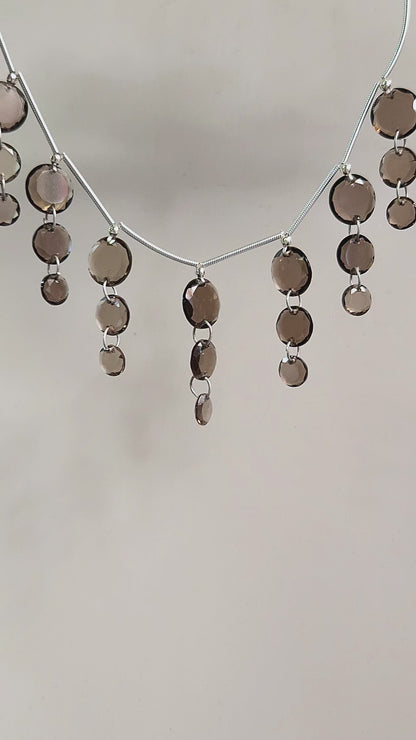 Natural Smoky Quartz Faceted Round Cut Beads