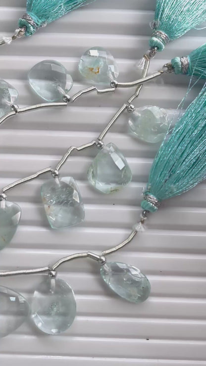 Aquamarine Uneven Shape Rose Cut Briolette Beads