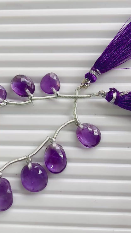 Amethyst Uneven Shape Rose Cut Briolette Beads