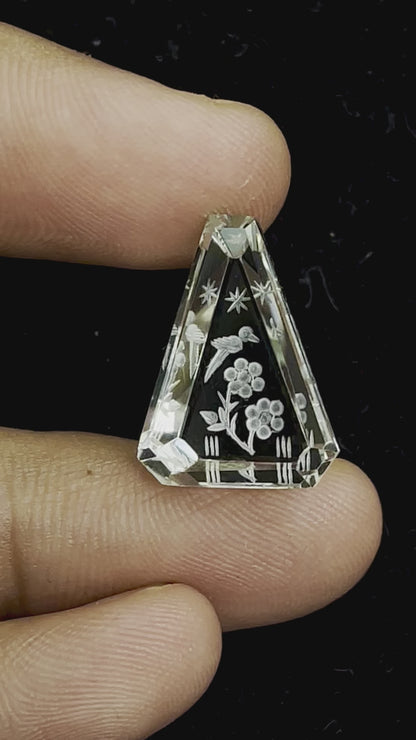 Green Amethyst Fabulous Handcarved Fantasy cut reverse carving BFYJ59-11