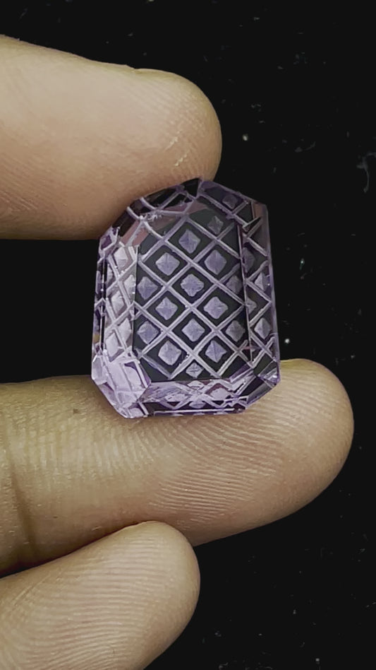 Fabulous Handcarved Amethyst Fantasy cut reverse carving BFYJ59-3