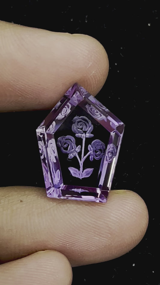 Fabulous Handcarved Amethyst Fantasy cut reverse carving BFYJ59-4