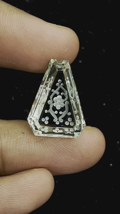 Green Amethyst Fabulous Handcarved Fantasy cut carving