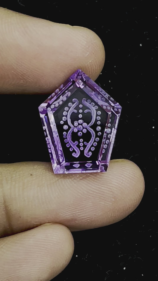 Fabulous Handcarved Amethyst Fantasy cut reverse carving BFYJ59-2