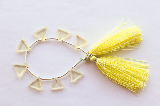 Lemon Quartz Triangle Shape Faceted Beads, 12x12mm, 12 Pieces, Natural Lemon Quartz, Beadsforyourjewellery