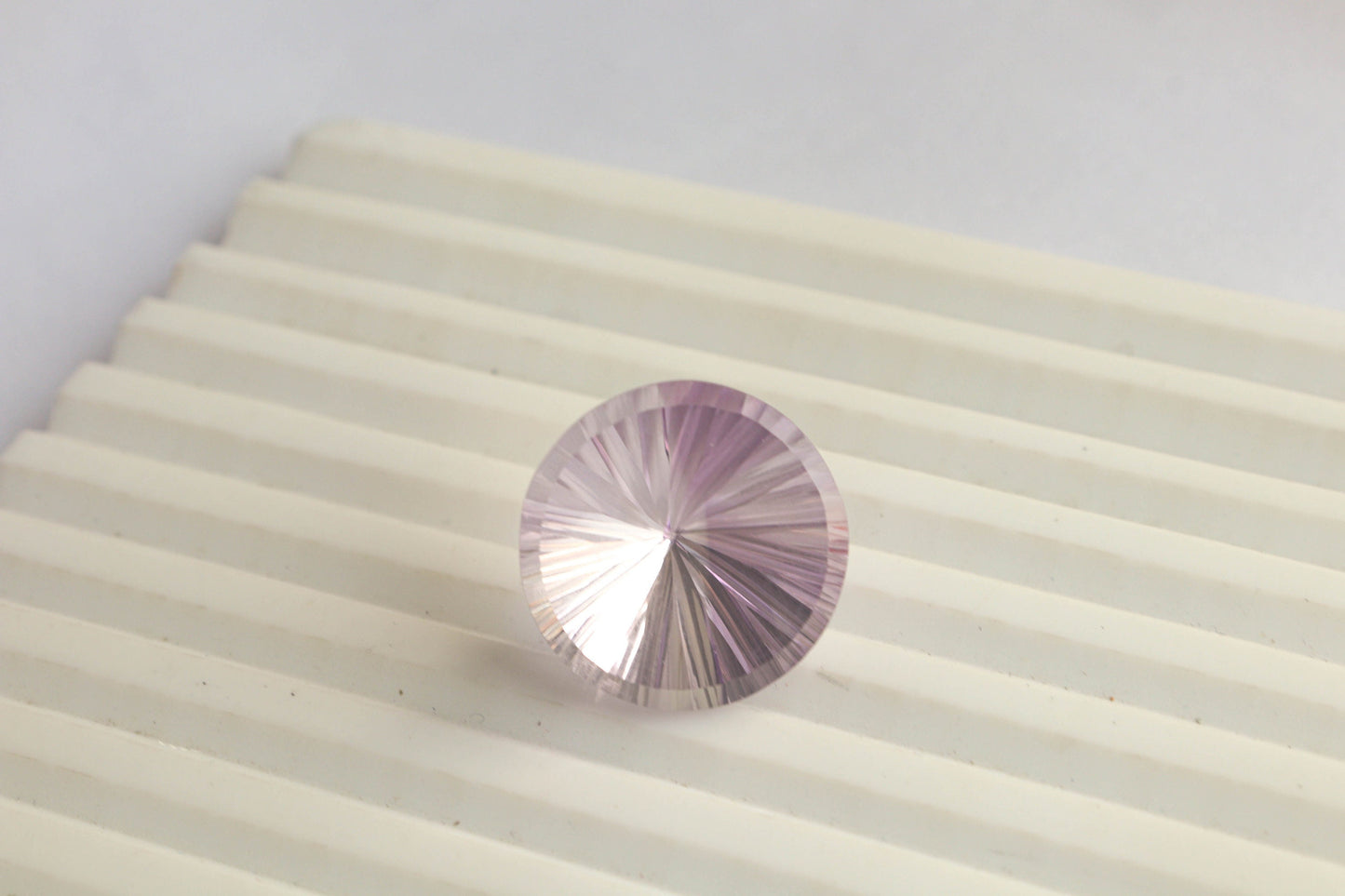 Pink Amethyst Round Concave Cut Gemstone | 20x20mm | Natural Pink Color Amethyst Loose Gemstone Jewelry - Beadsforyourjewelry