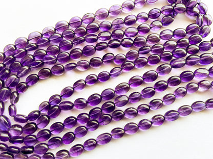 Amethyst Oval Shape Smooth Beads, Natural Gemstone Beads