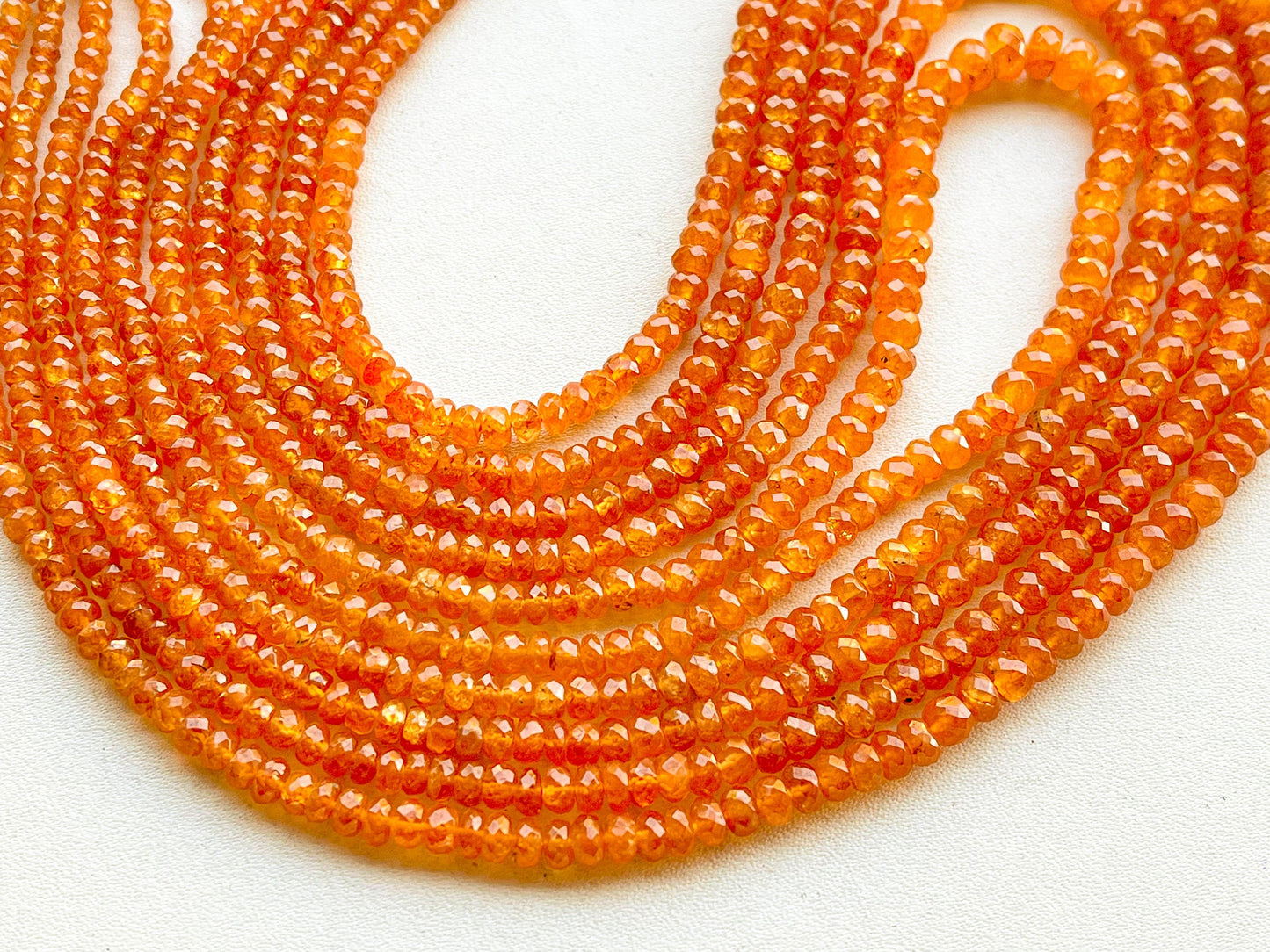 16 " Spessartite Garnet Faceted Rondelle Beads BFYJ234 - Beadsforyourjewelry