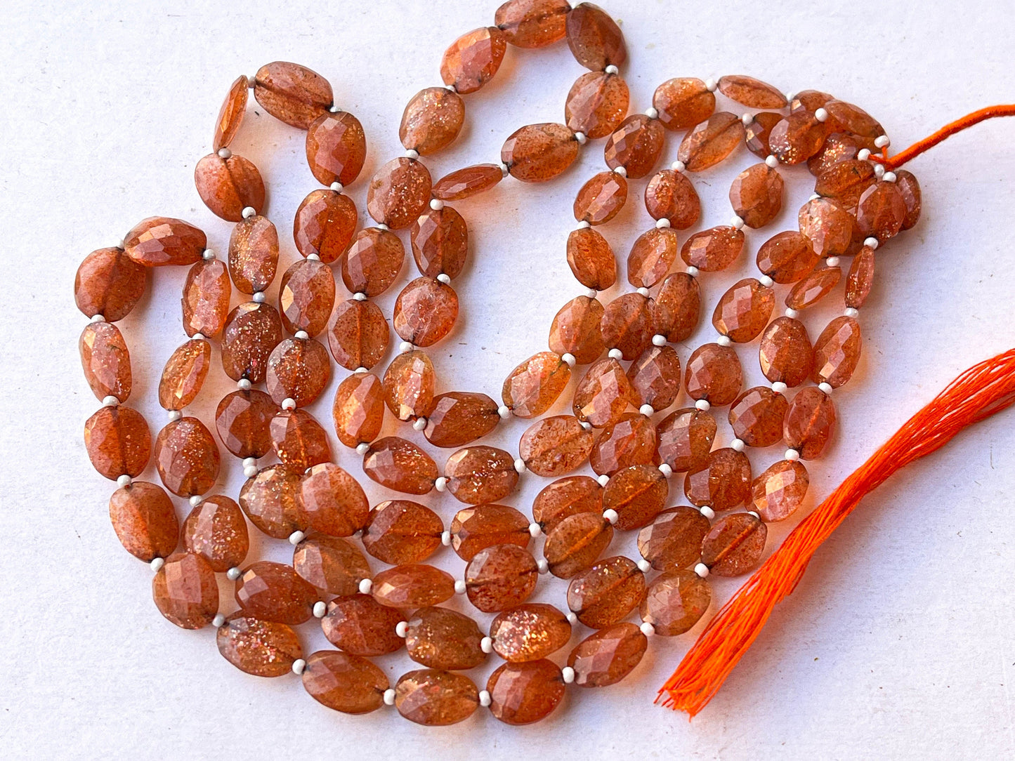 Sunstone faceted Oval Shape Beads