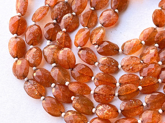 Sunstone faceted Oval Shape Beads