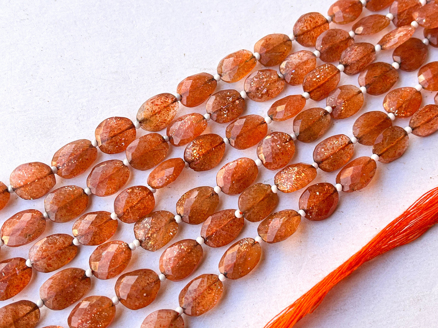 Sunstone faceted Oval Shape Beads