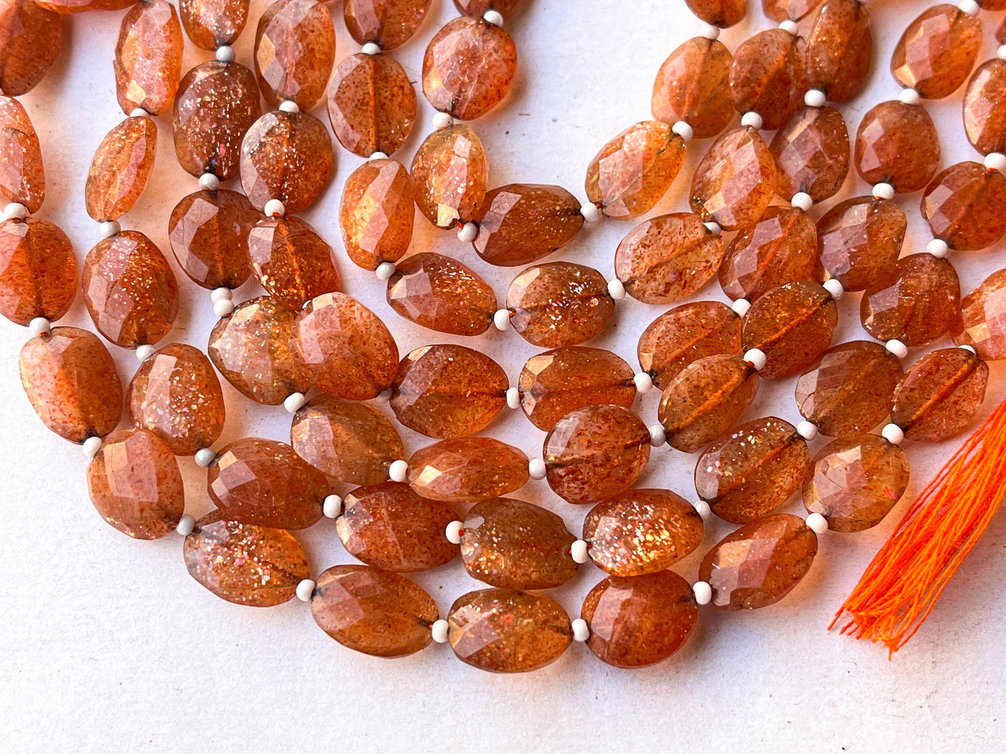 Sunstone faceted Oval Shape Beads