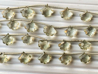 Green Amethyst Faceted Tree Shape Beads