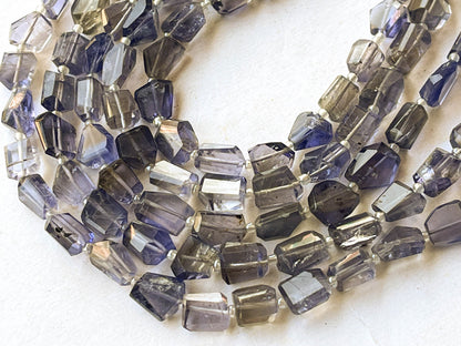 Natural Iolite Faceted Tumble Shape Beads, 16 Inch