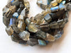 Natural Labradorite Faceted Tumble Shape Beads, 16 Inch