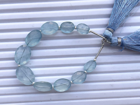 Natural Aquamarine Oval Shape faceted beads