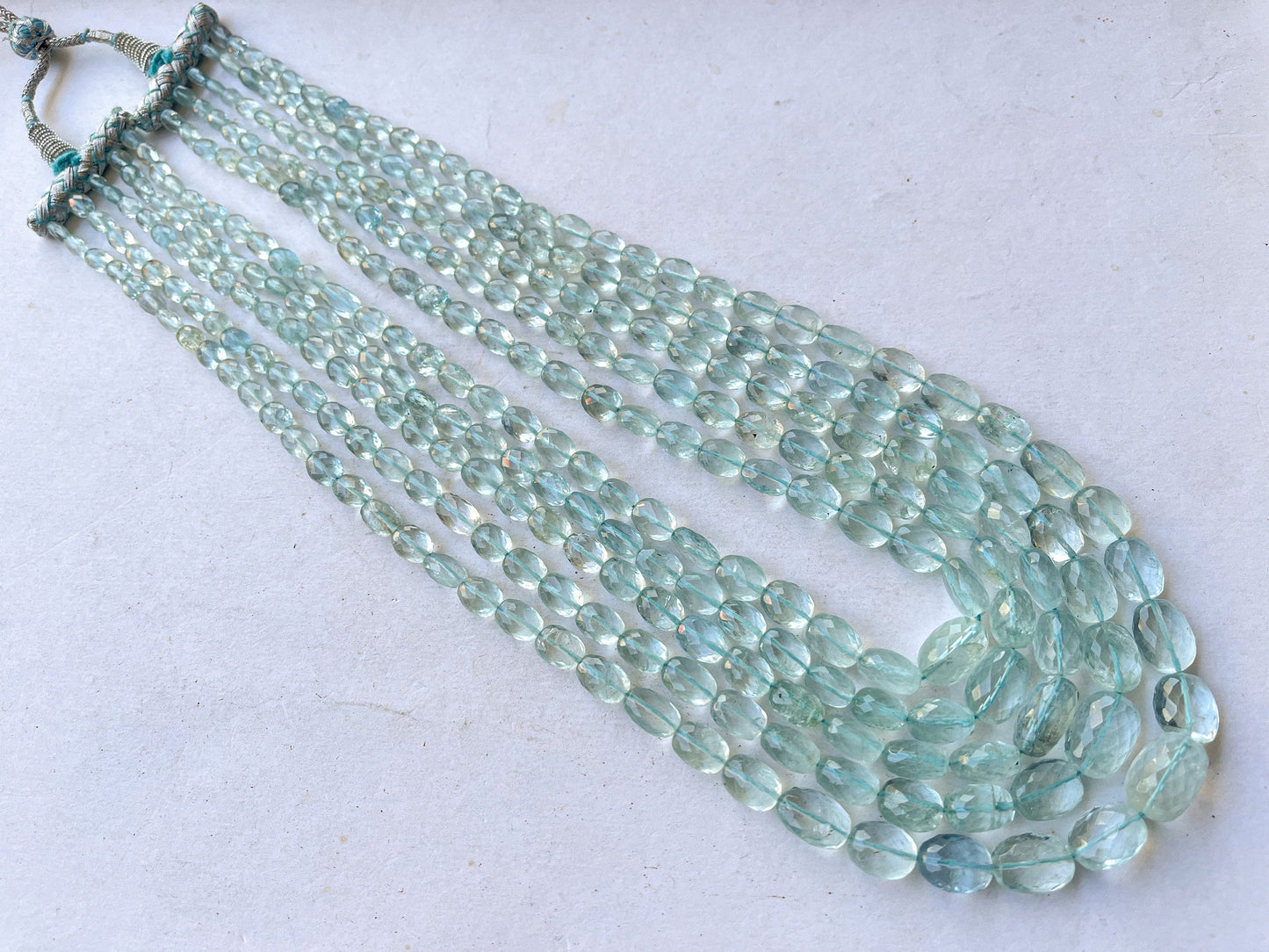 Natural Aquamarine Oval Shape faceted beads