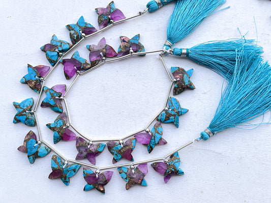 Composite Turquoise Carved Butterfly faceted beads