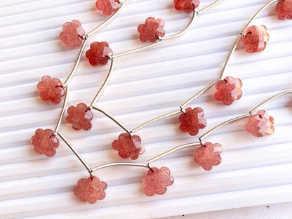 Pink Strawberry Quartz Cloud shape faceted beads, Natural Pink Strawberry Quartz, Cloud Beads for Jewelry Making, Cloud Shape Briolette