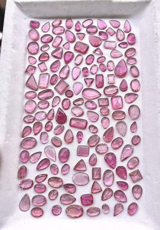 Natural Pink Tourmaline Slices, Mix Shapes - Beadsforyourjewelry